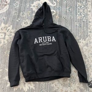 Aruba Heavyweight Pullover Hoodie Sweatshirt in Black